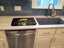 Load image into Gallery viewer, Turn Up The Heat Mardi Gras Dish Drying Mat – Absorbent, Artistic Kitchen Essentials