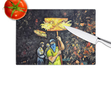 Load image into Gallery viewer, Turn Up The Heat Mardi Gras Glass Cutting Boards – Durable, Decorative Kitchen Art