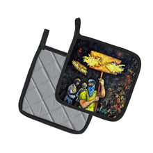 Load image into Gallery viewer, Turn Up The Heat Mardi Gras Pot Holders - Set of 2 Decorative Kitchen Helpers | Made in the USA