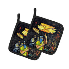 Load image into Gallery viewer, Turn Up The Heat Mardi Gras Pot Holders - Set of 2 Decorative Kitchen Helpers | Made in the USA