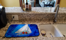 Load image into Gallery viewer, Twos Company Sailboat Dish Drying Mat – Absorbent, Artistic Kitchen Essentials
