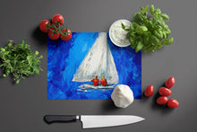 Load image into Gallery viewer, Twos Company Sailboat Glass Cutting Boards – Durable, Decorative Kitchen Art