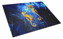 Load image into Gallery viewer, Seahorses Two To Tango Glass Cutting Boards – Durable, Decorative Kitchen Art