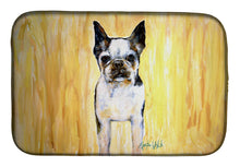 Load image into Gallery viewer, Boston Terrier Walker Two Dish Drying Mat – Absorbent, Artistic Kitchen Essentials