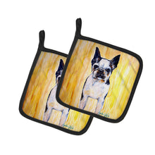 Load image into Gallery viewer, Boston Terrier Walker Two Pot Holders - Set of 2 Decorative Kitchen Helpers | Made in the USA