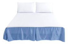 Load image into Gallery viewer, Tache Satin Blue Lustrous Sweet Victorian Tailored Platform 14" Bed Skirt Dust Ruffle (MZ002)