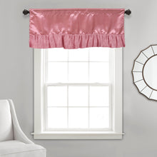 Load image into Gallery viewer, Tache Satin Ruffle Sweet Victorian Window Curtain Tailored Valance 18x52" Pink (MZ002)