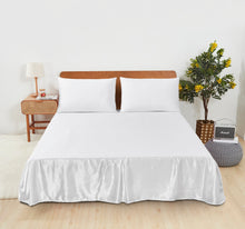 Load image into Gallery viewer, Tache Satin Bright White Lustrous Sweet Victorian Tailored Platform 14" Bed Skirt Dust Ruffle (MZ002)