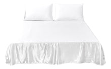 Load image into Gallery viewer, Tache Satin Bright White Lustrous Sweet Victorian Tailored Platform 14" Bed Skirt Dust Ruffle (MZ002)
