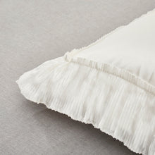 Load image into Gallery viewer, Tache Satin Ruffle Pearl White Ivory Sweet Victorian Euro Sham (MZ002W)