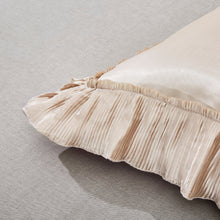 Load image into Gallery viewer, Tache Satin Floral Lace Ruffle Crème Beige Sweet Victorian Luxurious Euro Sham