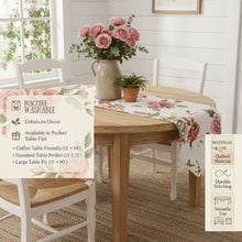 Load image into Gallery viewer, DaDa Bedding Romantic Roses Pink White Lovely Floral Quilted Dining Table Runner (879)