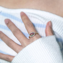 Load image into Gallery viewer, Magnificent Two Colors Boulder Opal Halo Diamond Engagement Ring 18K Gold