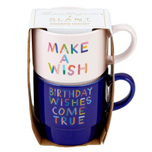 Load image into Gallery viewer, Make A Wish Birthday Stackable Ceramic Coffee/Tea Mugs | Set of 2 | Gift for Her
