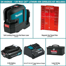 Load image into Gallery viewer, Makita SK105DNAX 12V max CXT Lithium-Ion Cordless Self-Leveling Cross-Line Red Beam Laser Kit (2.0Ah)