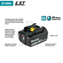 Load image into Gallery viewer, Makita BL1850B 18V LXT® Lithium‑Ion 5.0Ah Battery