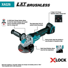 Load image into Gallery viewer, Makita XAG26Z 18V LXT Lithium-Ion Brushless Cordless 4-1/2 / 5" Paddle Switch X-LOCK Angle Grinder