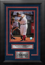 Load image into Gallery viewer, Manny Ramirez Swinging Action Boston Red Sox 8" x 10" Framed Baseball Photo with Engraved Autograph