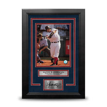 Load image into Gallery viewer, Manny Ramirez Swinging Action Boston Red Sox 8" x 10" Framed Baseball Photo with Engraved Autograph
