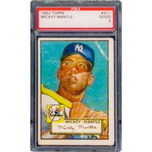 Load image into Gallery viewer, PBX-007-A 1952 Topps Mickey Mantle PSA 2 Autographed back Rookie Lapel Pin