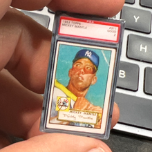 Load image into Gallery viewer, PBX-007-A 1952 Topps Mickey Mantle PSA 2 Autographed back Rookie Lapel Pin