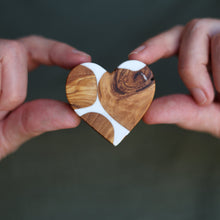 Load image into Gallery viewer, Reclaimed Olive &amp; Resin Hearts