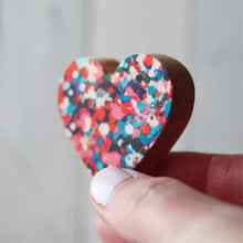 Load image into Gallery viewer, Fabric-Faced Wooden Hearts