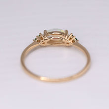 Load image into Gallery viewer, Minimalist Marquise Solid Opal Tsavorite Engagement Ring 18K Yellow Gold