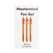 Load image into Gallery viewer, Mastermind Pen Set 🏆 | Gel Click Pen Gift Set | 3 Pens in Caramel