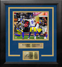 Load image into Gallery viewer, Matthew Stafford Game-Winning TD Super Bowl LVI LA Rams 8x10 Framed Photo with Engraved Autograph