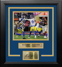 Load image into Gallery viewer, Matthew Stafford Game-Winning TD Super Bowl LVI LA Rams 8x10 Framed Photo with Engraved Autograph