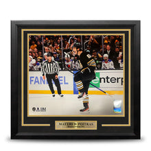 Load image into Gallery viewer, Matthew Poitras Celebration Boston Bruins 11" x 14" Framed Hockey Photo