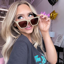 Load image into Gallery viewer, The CEO - Sustainable Nude Frame Brown Lens Cateye Sunglasses