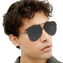 Load image into Gallery viewer, Smaller Megan 2 Jet Black- Aviator Sunglasses