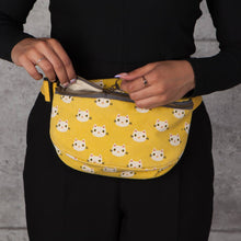 Load image into Gallery viewer, Meow Meow Cats Cotton Hip Bag Adjustable Strap | Yellow Waist Belt Fanny Pack