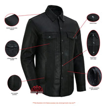 Load image into Gallery viewer, Men&#39;s Premium Lightweight Black Leather Shirt