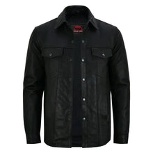 Load image into Gallery viewer, Men&#39;s Premium Lightweight Black Leather Shirt