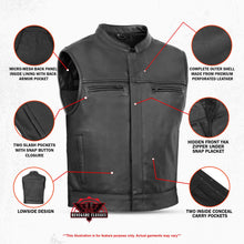 Load image into Gallery viewer, Gravel Ghost™ Lowcut Men’s Leather Motorcycle Vest