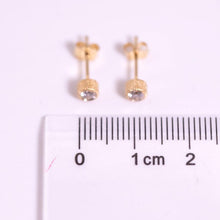 Load image into Gallery viewer, Milgrain Finish Natural Diamond Bezel Stud Earrings 18K Yellow Gold