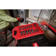 Load image into Gallery viewer, Milwaukee 49-66-6800 SHOCKWAVE Impact Duty™ Socket 3/8” Dr 17PC SAE PACKOUT Set