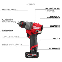 Load image into Gallery viewer, Milwaukee 3404-22  M12 FUEL™ 1/2" Hammer Drill/Driver Kit