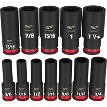 Load image into Gallery viewer, Milwaukee 49-66-7011 12PCSHOCKWAVE Impact Duty™ 1/2" Drive SAE Deep 6 Point Socket Set