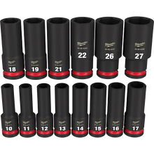 Load image into Gallery viewer, Milwaukee 49-66-7014 14 PC SHOCKWAVE Impact Duty™ 1/2" Drive Metric Deep 6 Point Socket Set