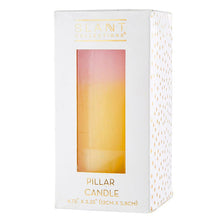 Load image into Gallery viewer, Mini Pillar Candle in Pink Orange White | Aesthetic Unscented Dinner Candle 4.75"