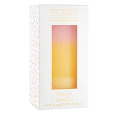 Load image into Gallery viewer, Mini Pillar Candle in Pink Orange White | Aesthetic Unscented Dinner Candle 4.75"
