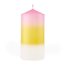 Load image into Gallery viewer, Mini Pillar Candle in Pink Orange White | Aesthetic Unscented Dinner Candle 4.75"