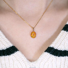 Load image into Gallery viewer, Minimal Oval Ethiopian Opal Pendant Necklace 14k Yellow Gold