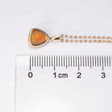 Load image into Gallery viewer, Minimal Triangle Shaped Ethiopian Opal Necklace 14k Yellow Gold