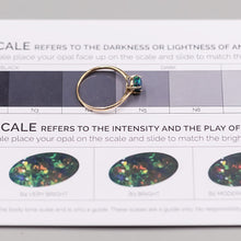 Load image into Gallery viewer, Pear Shaped Australian Black Opal Engagement Wedding Ring 18K Yellow Gold