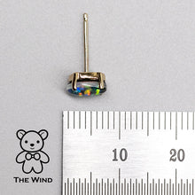 Load image into Gallery viewer, Minimalist Oval Australian Triplet Opal Stud Earrings 14k Yellow Gold